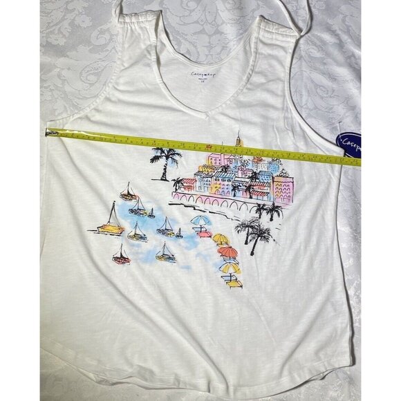 Casey Key Watercolor Size 1X Beach Seaside Vacation Lounge Tank Top Bling NWT - Picture 6 of 14